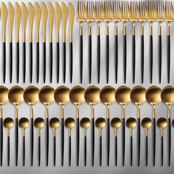 24-Piece Gold Silverware Set Gold Utensils Set for 6, Gold Spoons and Fork nwt - Picture 2 of 15
